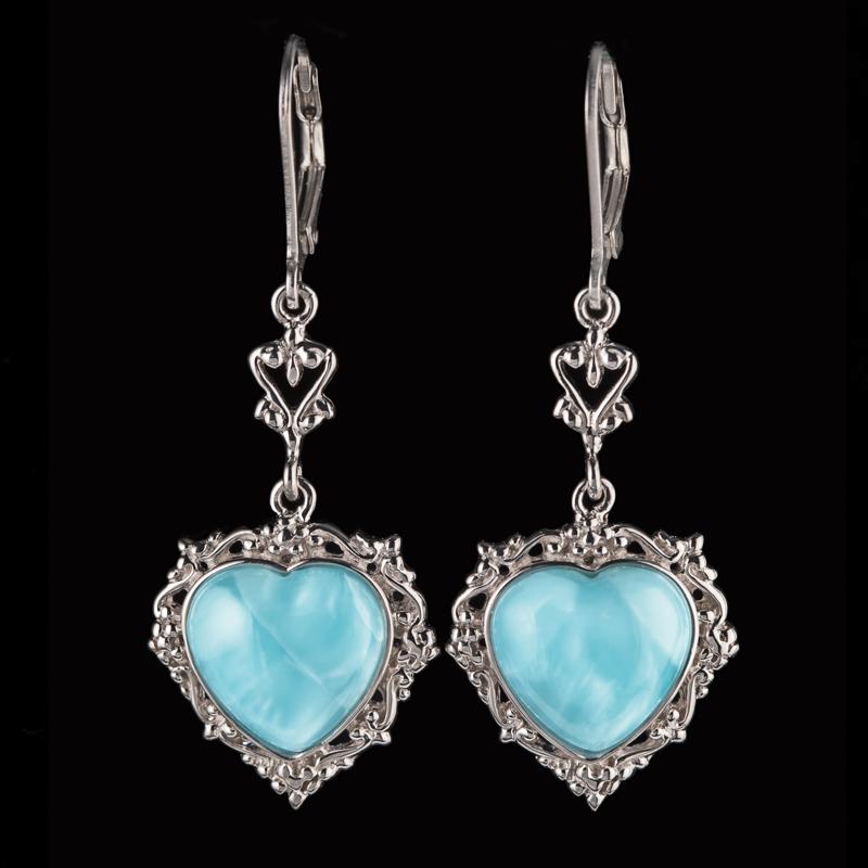 Heart of the Ocean Larimar Earrings